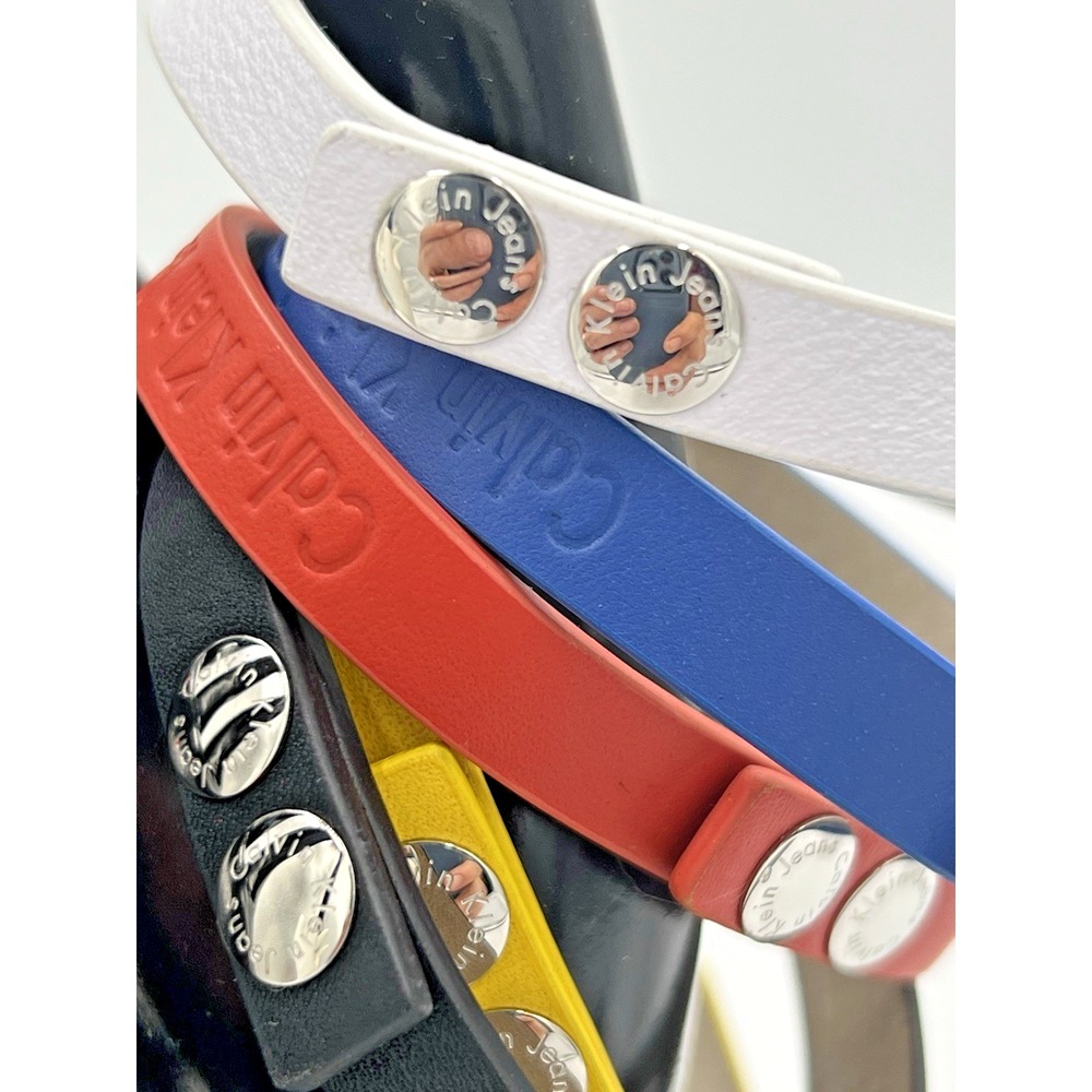 Calvin Klein Jeans 5 Leather Bracelets Different Colors 8 inch NIB - Picture 5 of 7